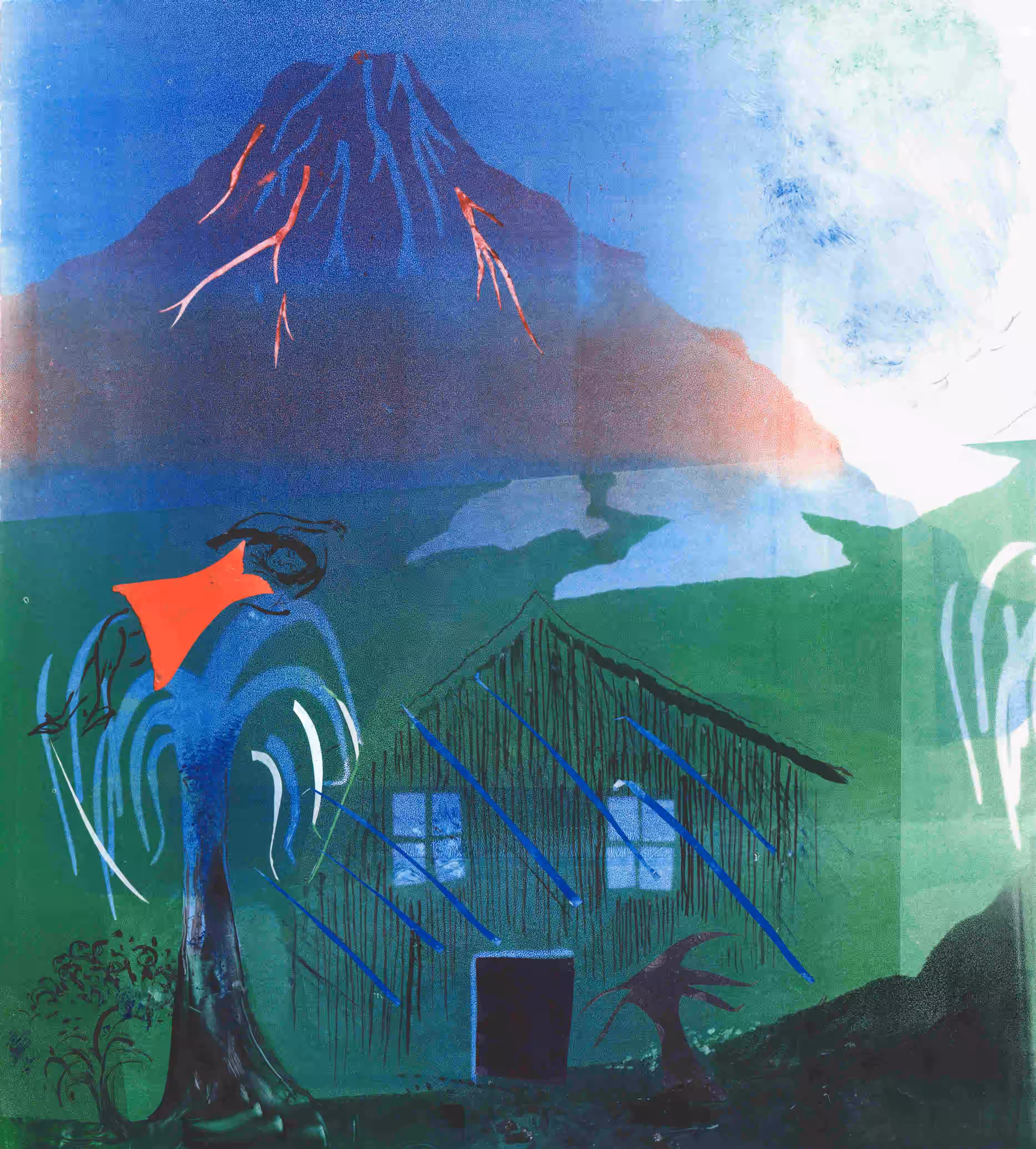 Volcano after dark
